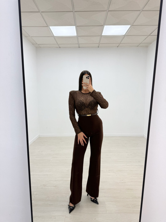 MONO DUO ENCAJE MARRÓN